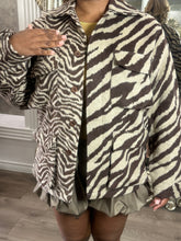 Load image into Gallery viewer, Zebra Print Utility Jacket
