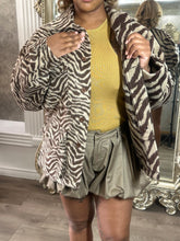 Load image into Gallery viewer, Zebra Print Utility Jacket
