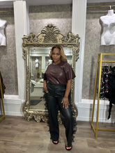 Load image into Gallery viewer, Leather Ruffle Pants
