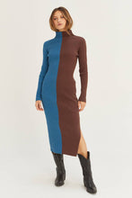 Load image into Gallery viewer, Colorblock Midi Sweater Dress
