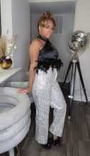 Load image into Gallery viewer, Feather Trim Halter Top
