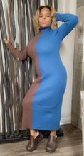 Load image into Gallery viewer, Colorblock Midi Sweater Dress
